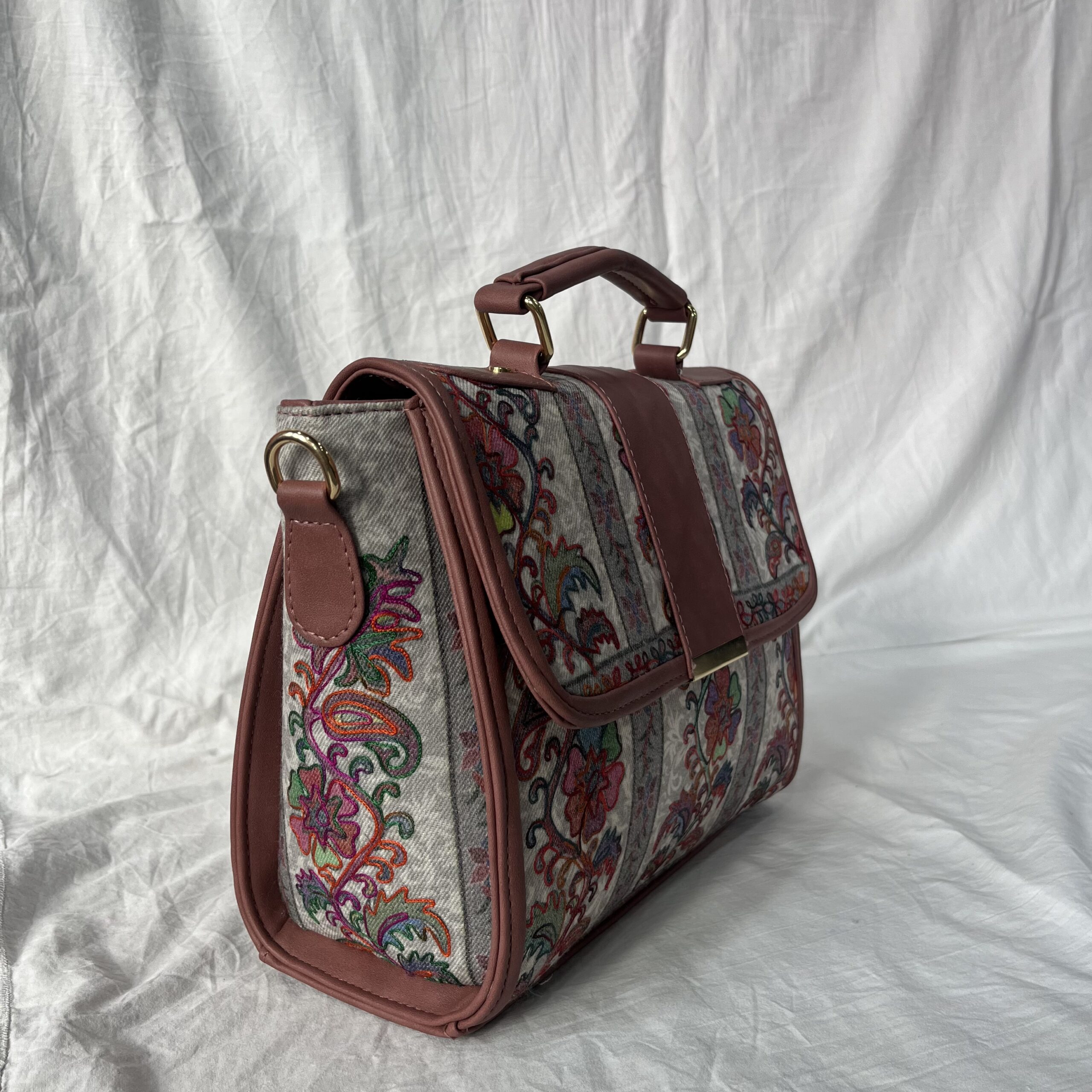 Poshaq Kalamkari Kashida Bag - Image 3