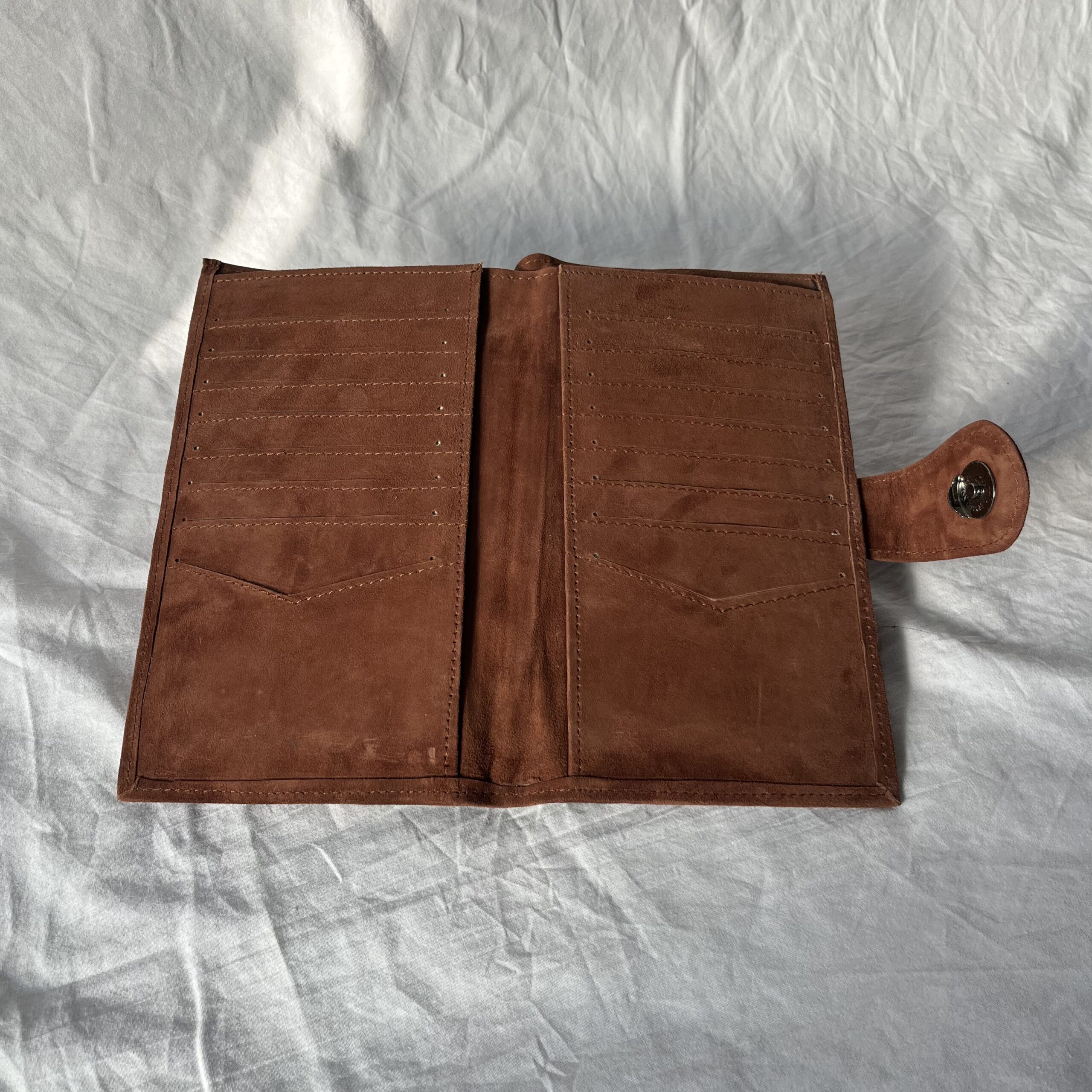 Brown Pouch With Flower Embroidery - Image 3