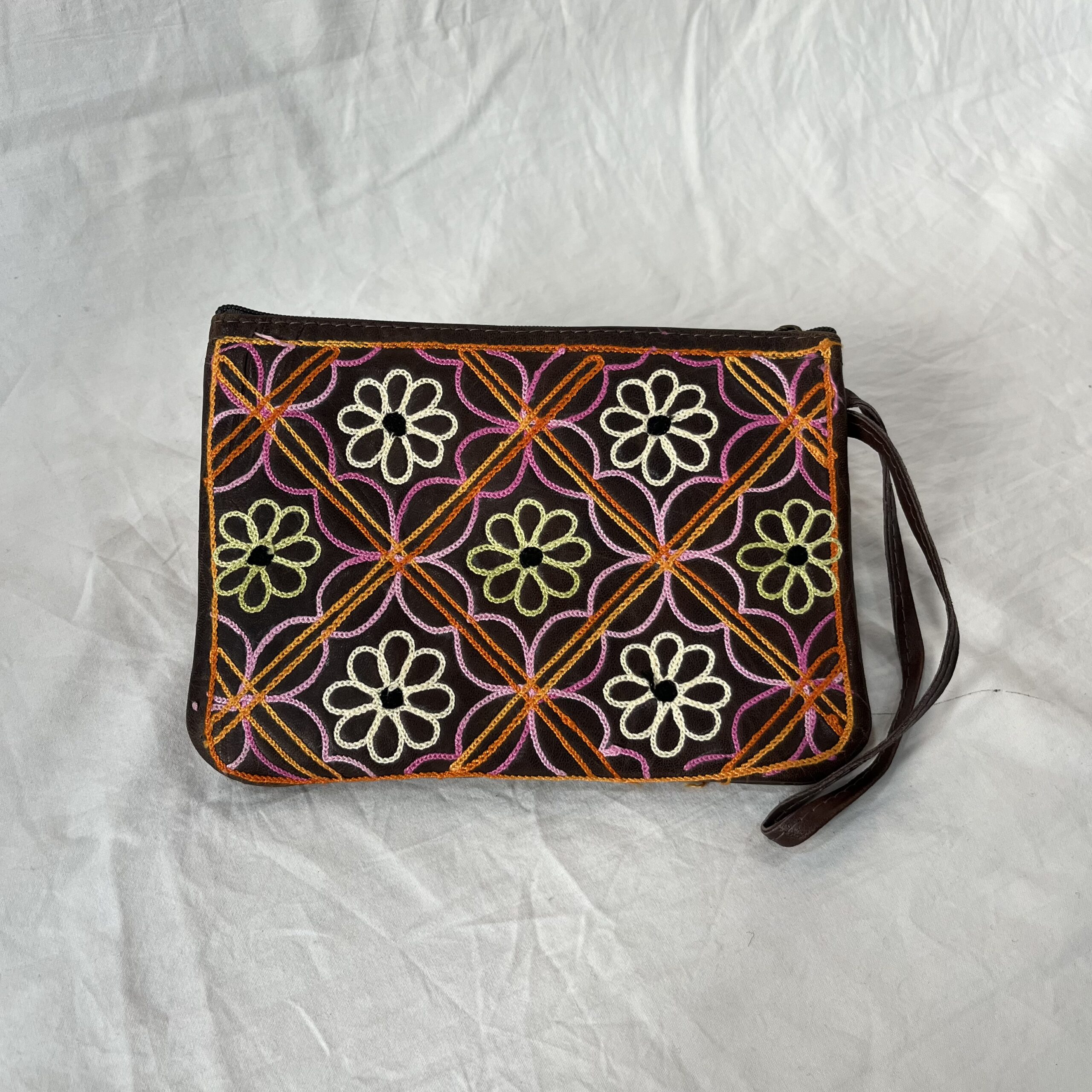 Zip Bag Leather Pouch