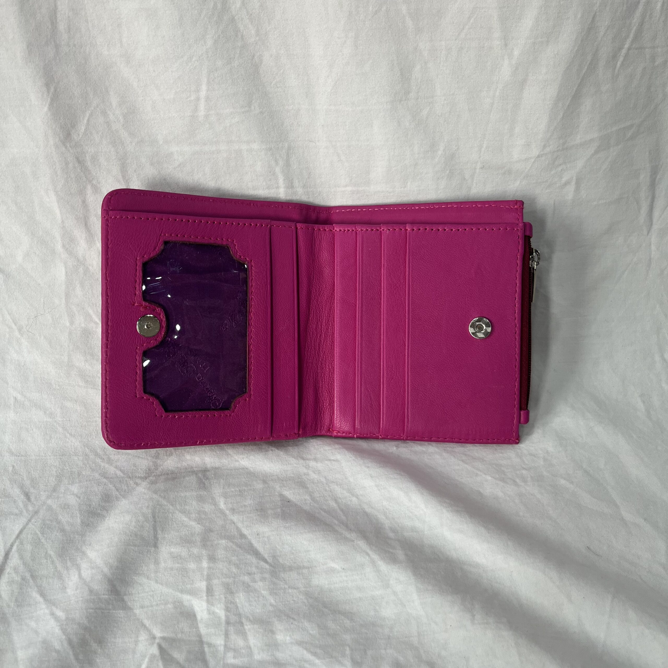 Leather Mini Wallet Pink/Brown - Image 2