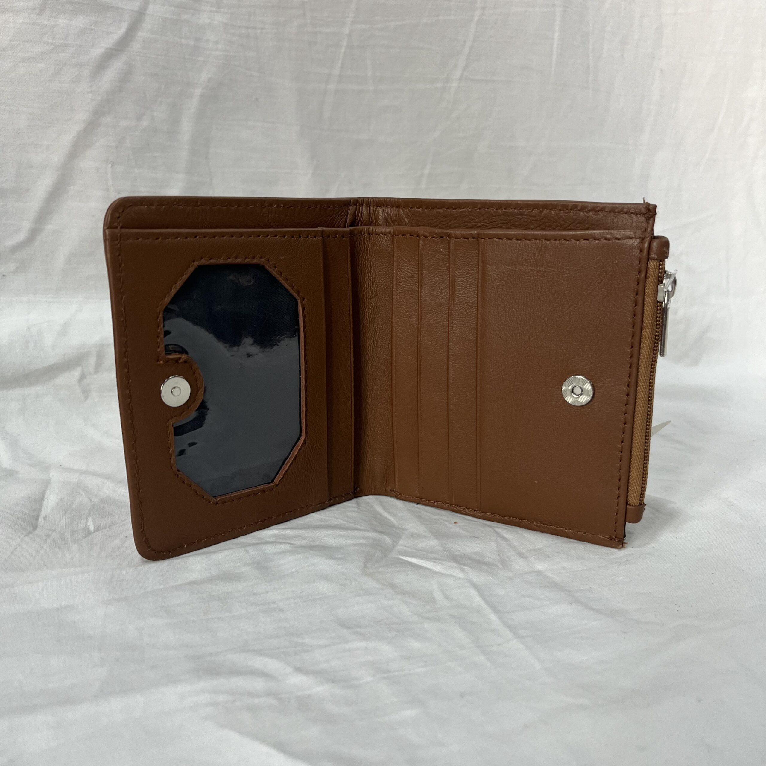 Leather Mini Wallet brown/purple - Image 2