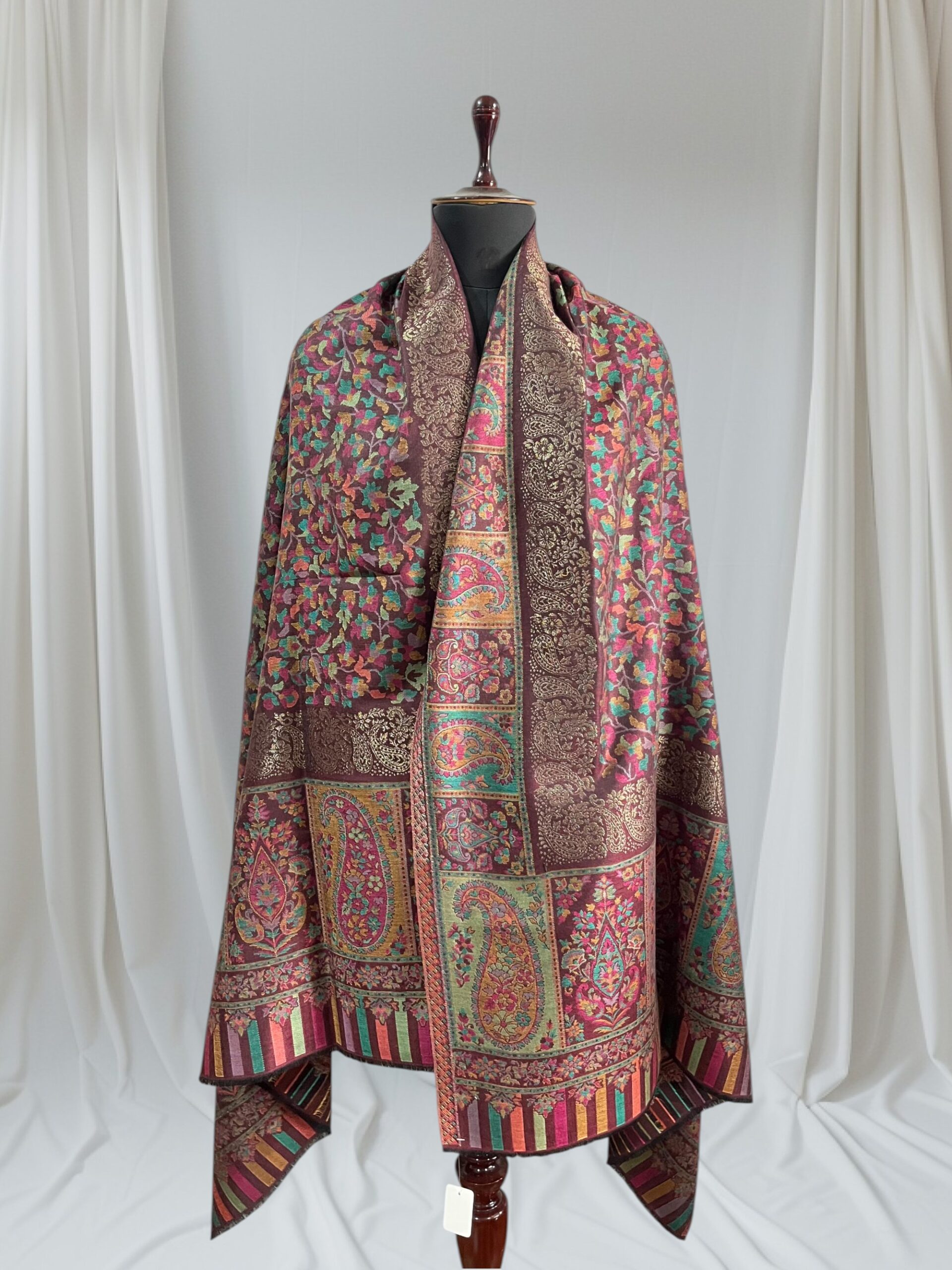 Modal Zari Kani Shawl maroon