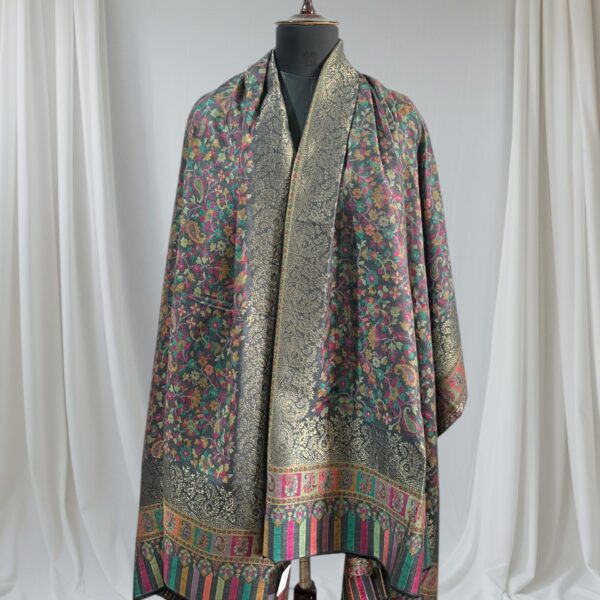 Modal Zari Kani Shawl black
