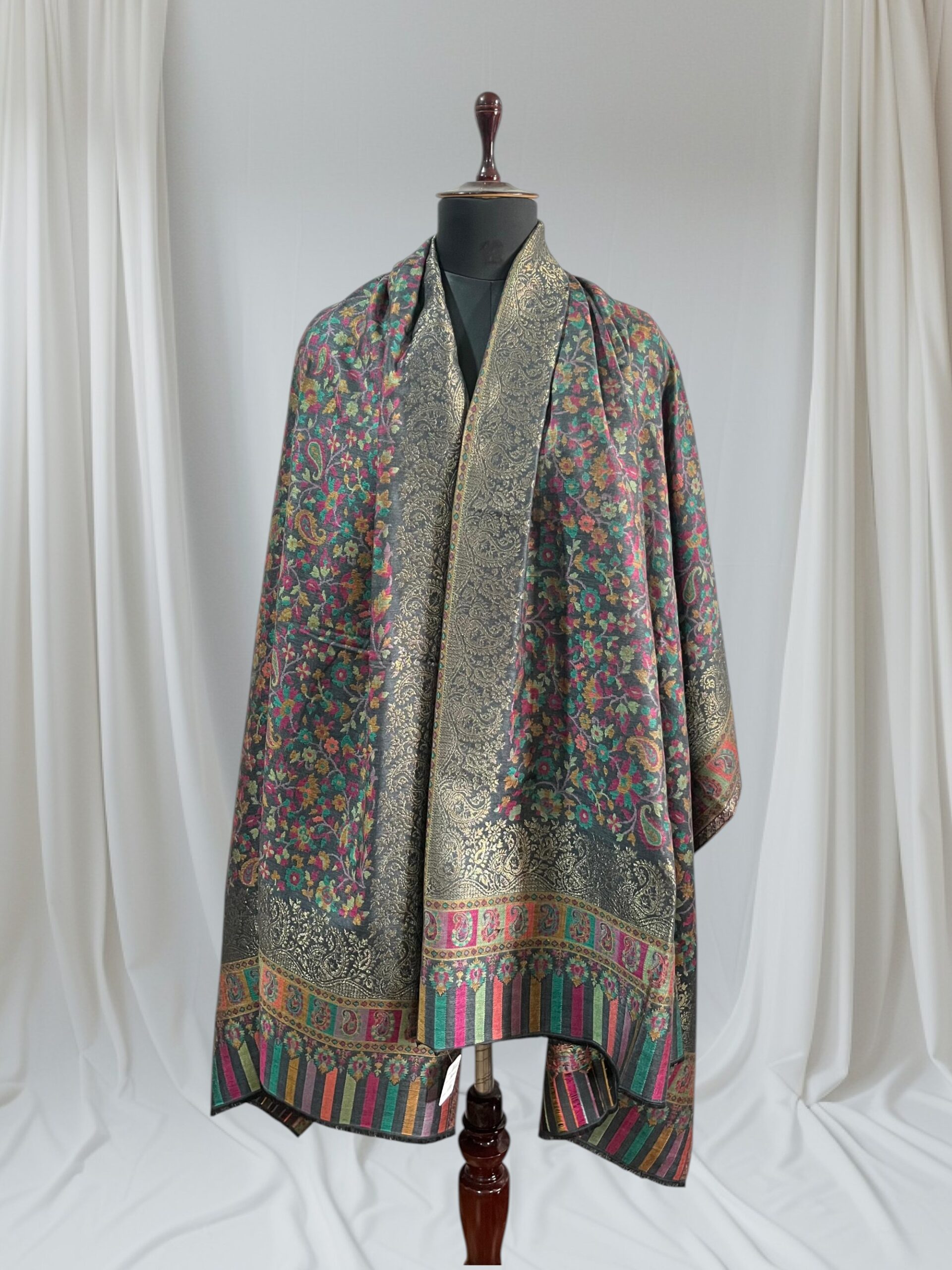 Modal Zari Kani Shawl black