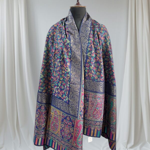 Modal Zari Kani Shawl Dark Blue