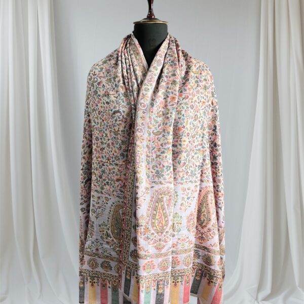Fine Wool Double Kani Shawl Mauve