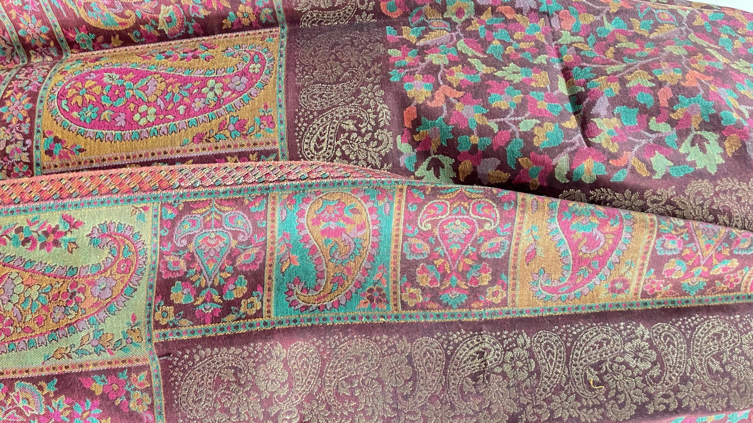 Modal Zari Kani Shawl maroon - Image 2