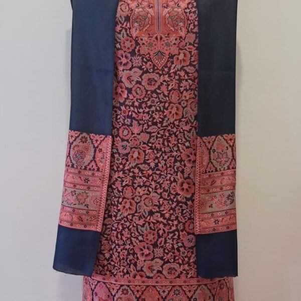 Woolen Suit Set unstitched with Palla Stole