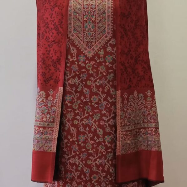 Woolen Suit Set unstitched with Palla Stole