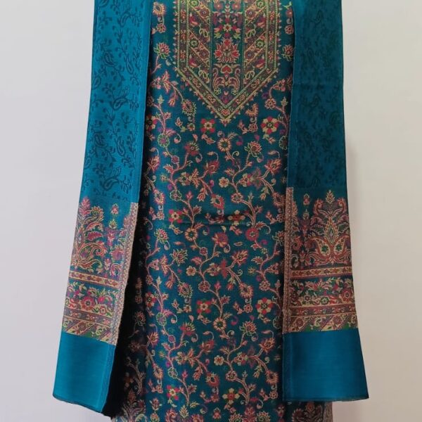 Woolen Suit Set unstitched with Palla Stole