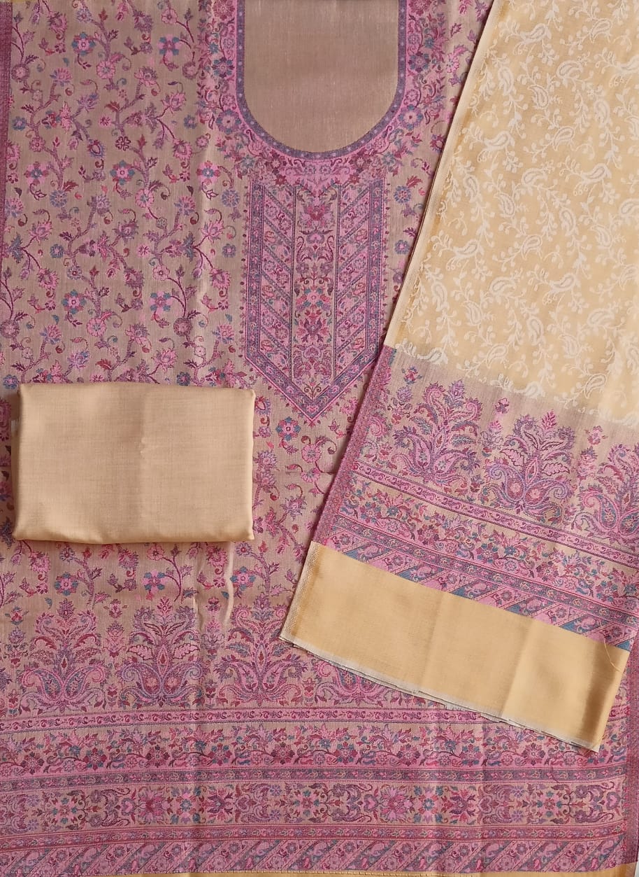 Woolen Suit Set unstitched with Palla Stole - Image 5