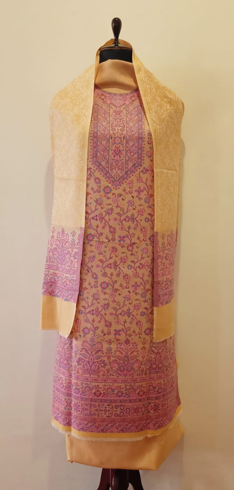 Woolen Suit Set unstitched with Palla Stole