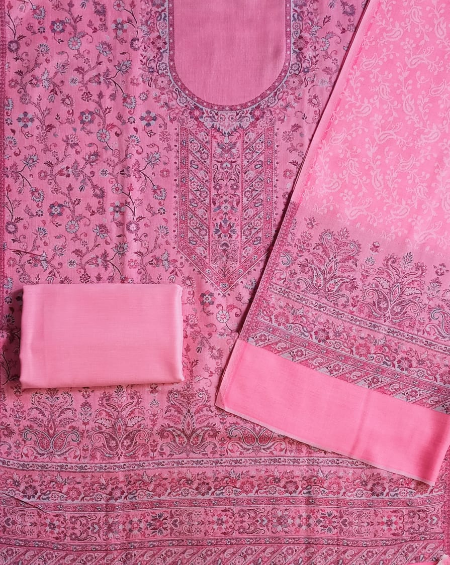 Woolen Suit Set unstitched with Palla Stole - Image 5