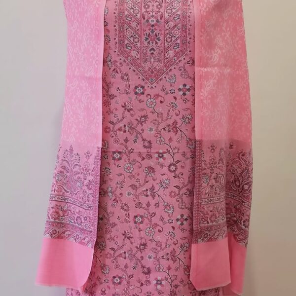 Woolen Suit Set unstitched with Palla Stole