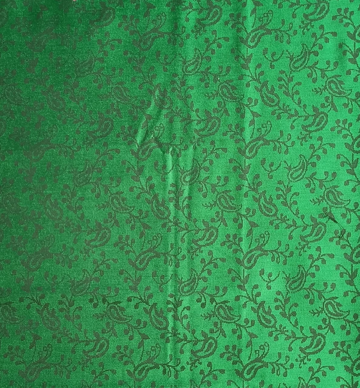 Woolen Suit Set unstitched with full work stole green pink - Image 5