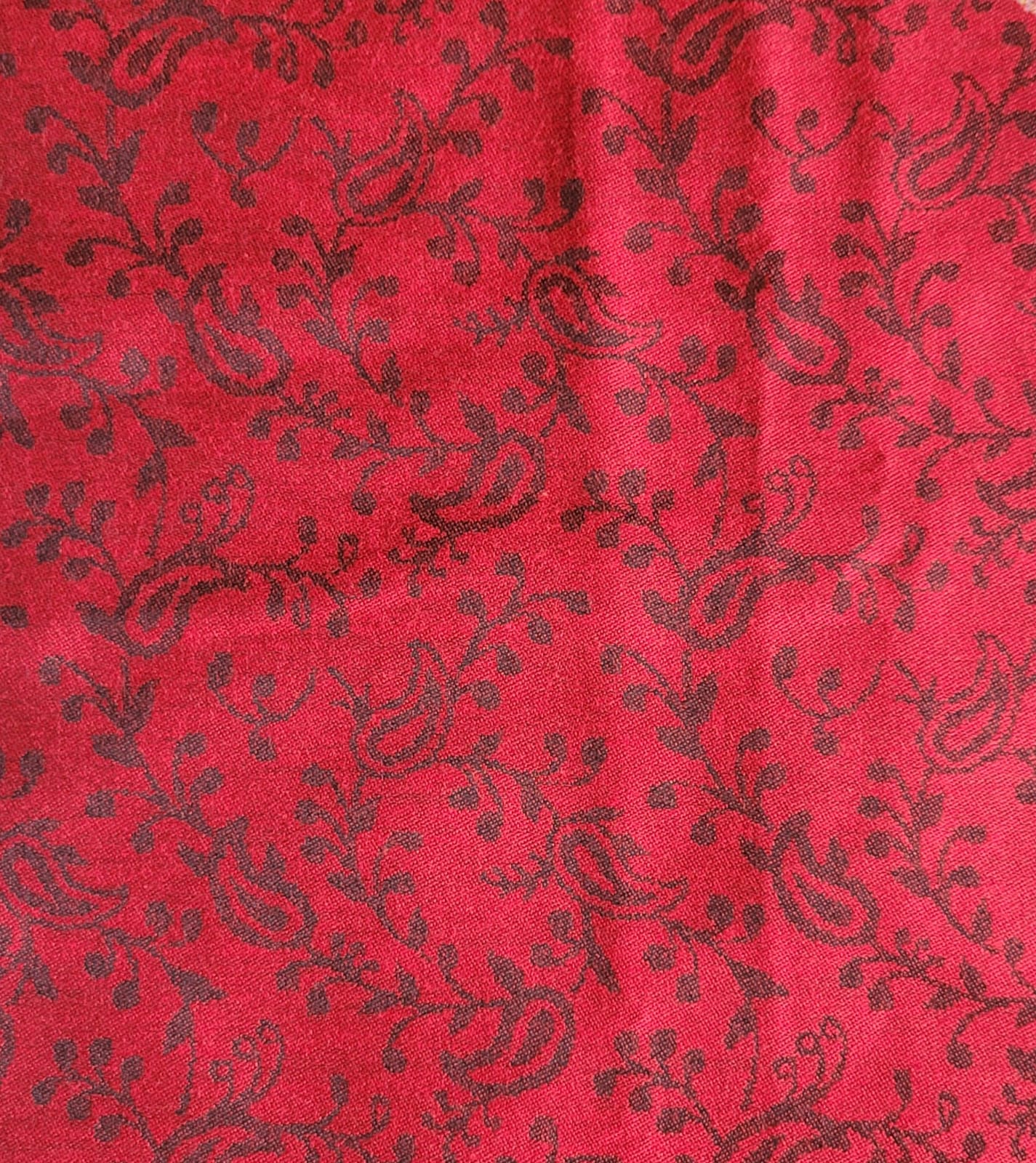 Woolen Suit Set unstitched with full work stole red - Image 4