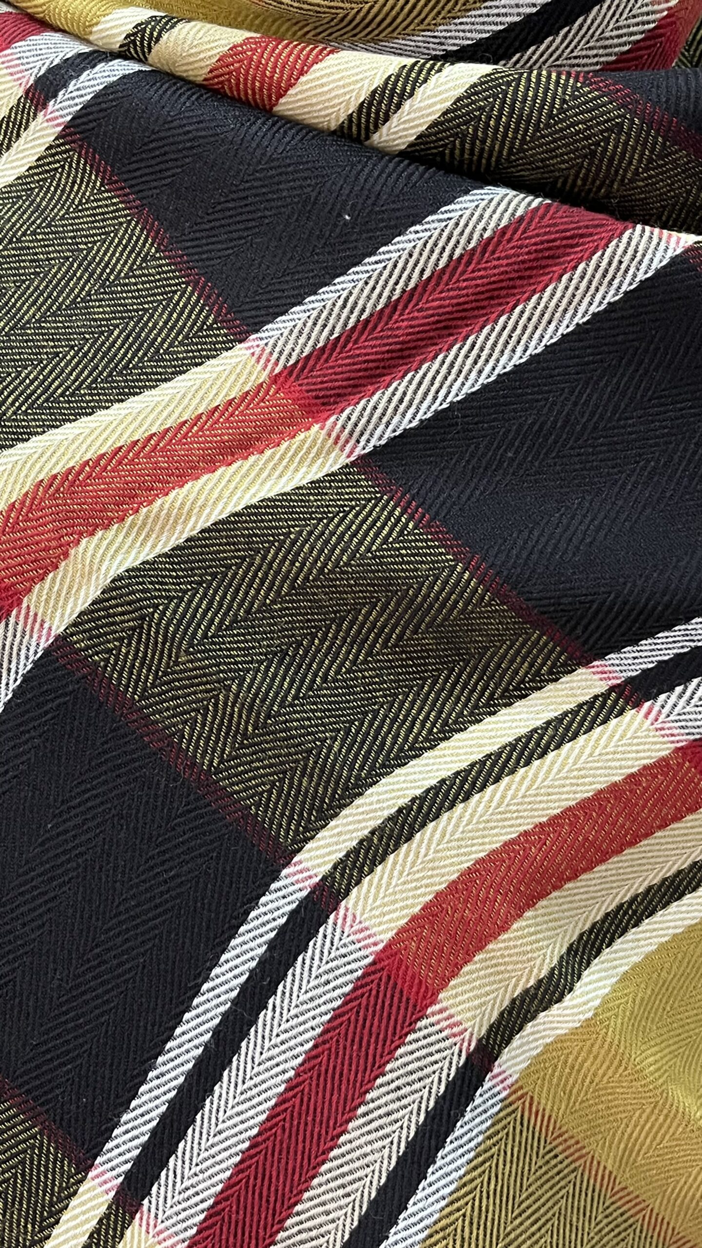 Wool Designer Stole Yellow & Black - Image 2