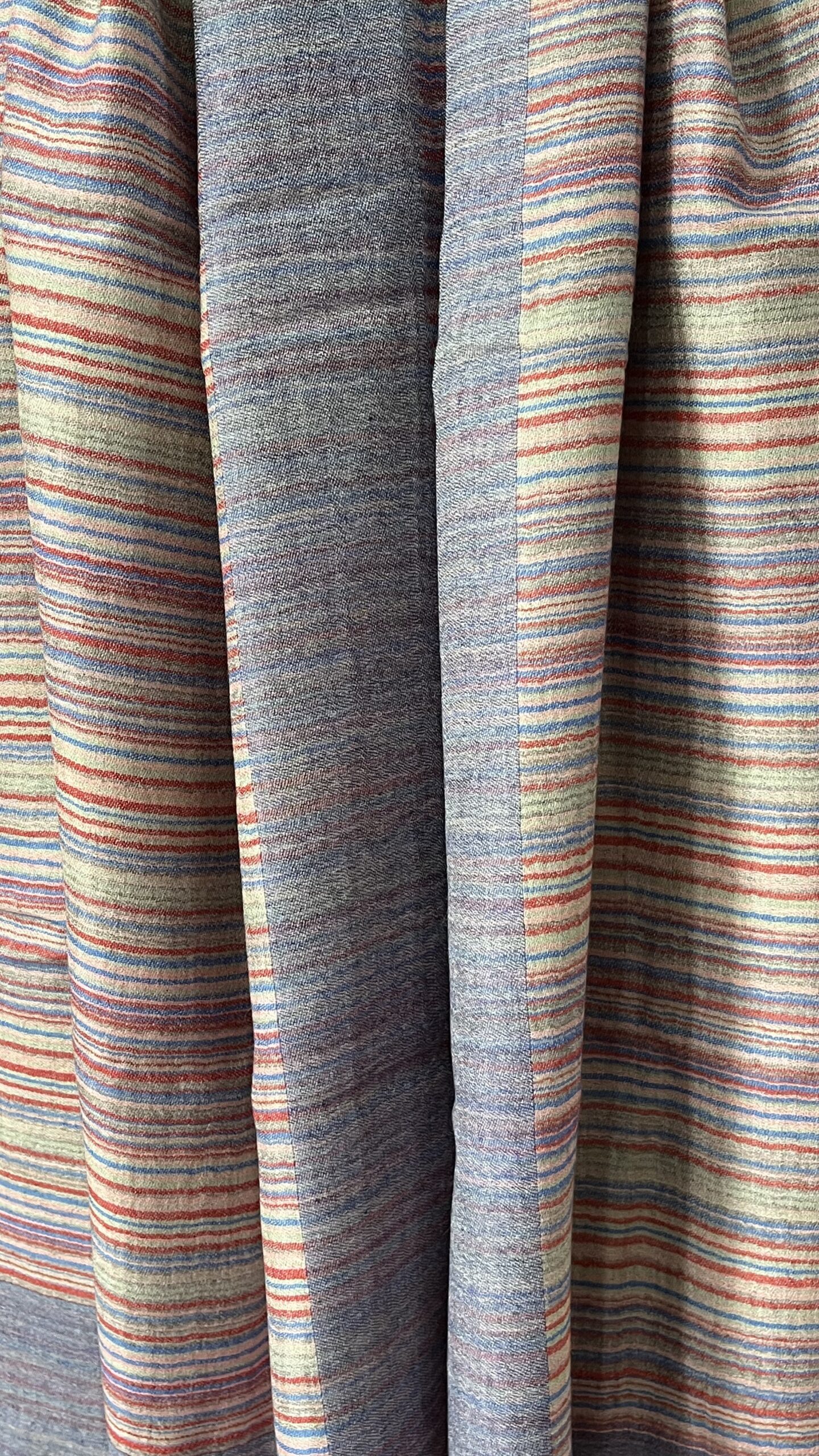 Fine Wool Stripe Stole Lightblue - Image 2