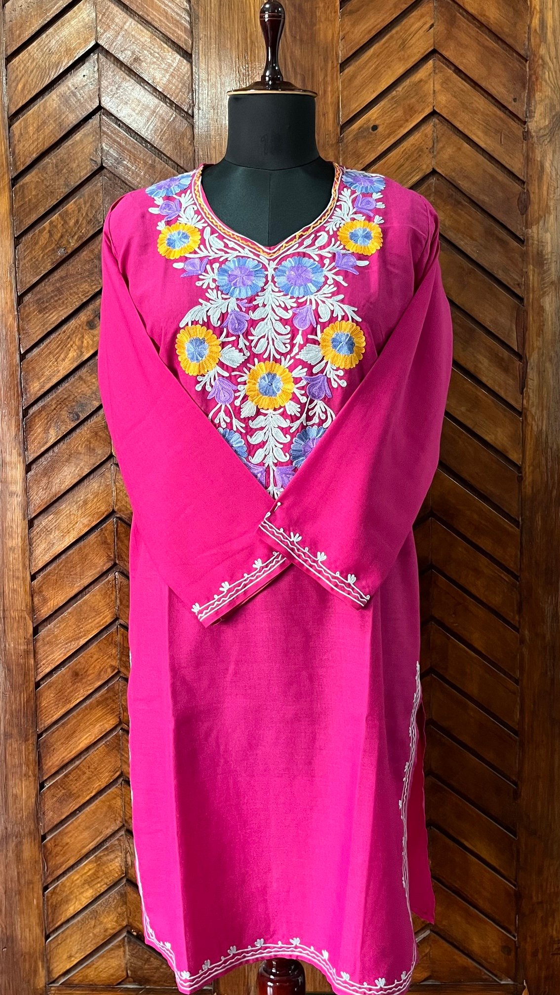 Rani Pink Cotton Kurta